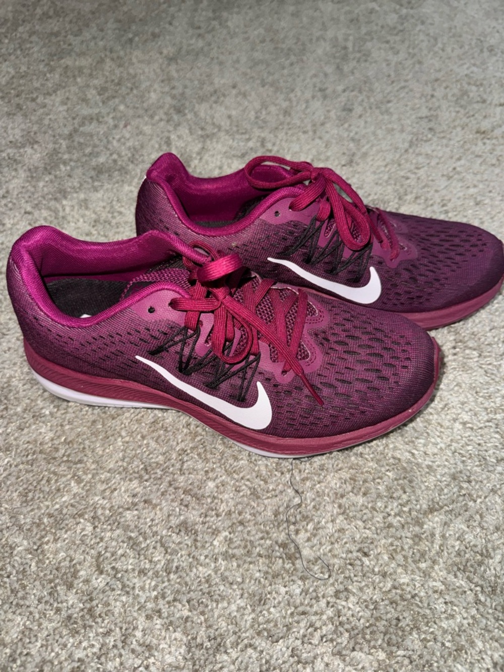 Nike Women's Burgundy/Pink Athletic Running Shoes